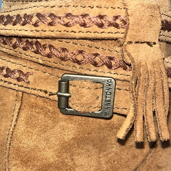 Minnetonka Women's 563 Dixon boot suede leather Arizona pattern trim Sz 7.5 Brwn - Picture 5 of 11